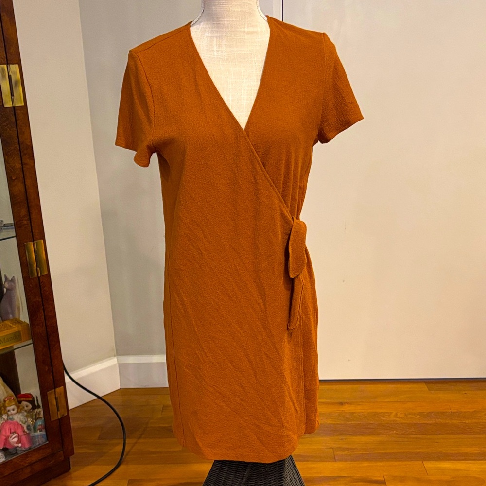 Madewell Texture & Thread Side-Tie Faux-Wrap Dress - Size Medium
